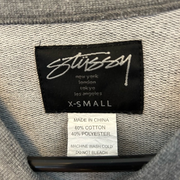 Stussy Women’s Grey Leopard Print Crewneck Sweatshirt - Picture 4 of 5